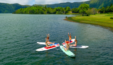 Stand Up Paddle Yoga in Sete Cidades - Azores #1